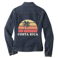 Costa Rica Vintage Retro 70s Throwback Ladies Denim Jacket | Artistshot