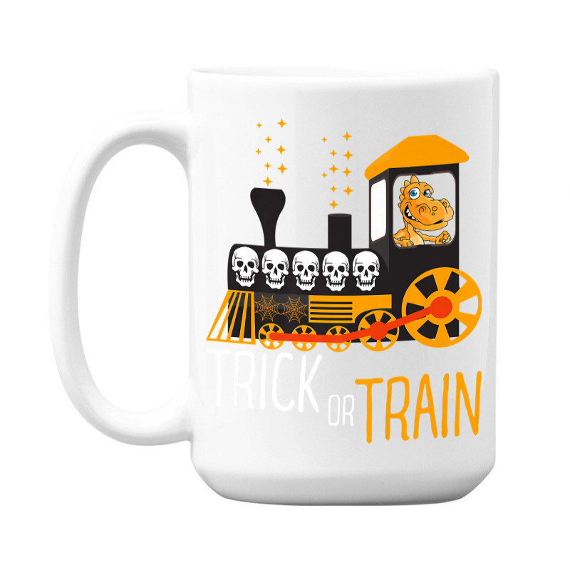 Trick Or Train Halloween Dinosaur Riding Train Funny Kids Premium T Sh 15 Oz Coffee Mug | Artistshot