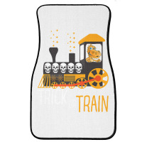 Trick Or Train Halloween Dinosaur Riding Train Funny Kids Premium T Sh Front Car Mat | Artistshot