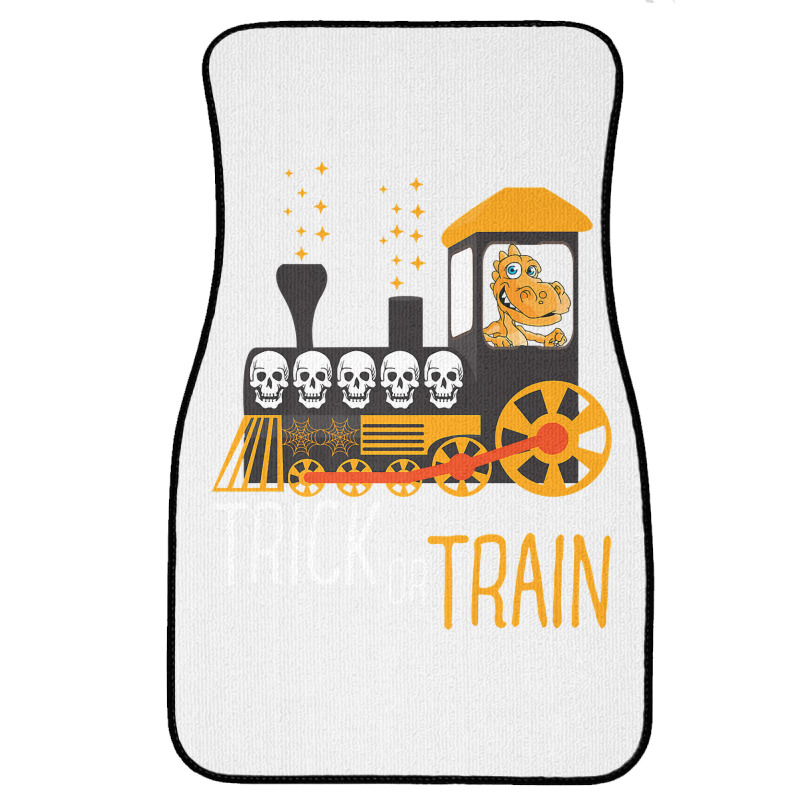 Trick Or Train Halloween Dinosaur Riding Train Funny Kids Premium T Sh Front Car Mat | Artistshot