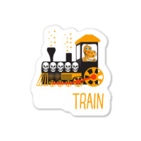 Trick Or Train Halloween Dinosaur Riding Train Funny Kids Premium T Sh Sticker | Artistshot