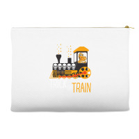 Trick Or Train Halloween Dinosaur Riding Train Funny Kids Premium T Sh Accessory Pouches | Artistshot