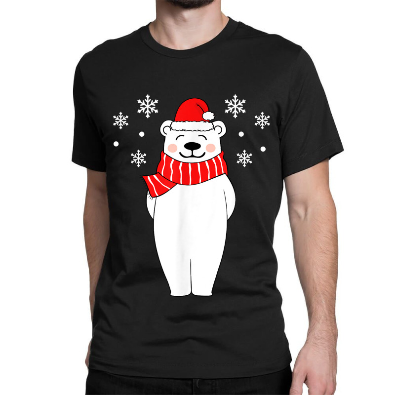 Polar Bear Christmas Pajamas Family Polar Bear In Santa Hat T-shirt Classic T-shirt by cm-arts | Artistshot