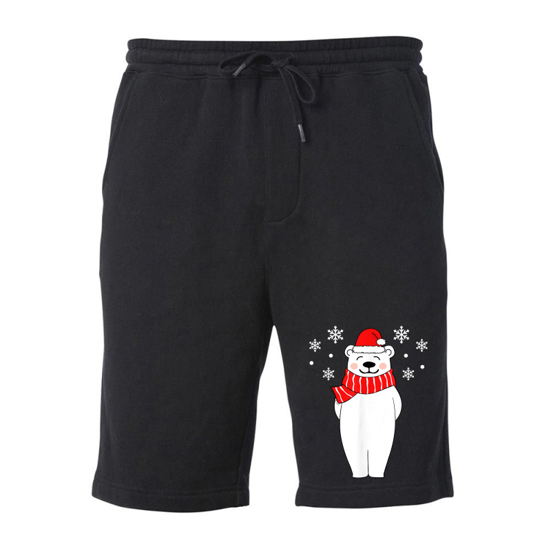 Polar Bear Christmas Pajamas Family Polar Bear In Santa Hat T-shirt Fleece Short by cm-arts | Artistshot