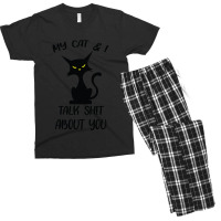 Good Omen Black Cat Men's T-shirt Pajama Set | Artistshot