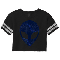 Alien Head Starry Night Sky Storm Area 51 Space Scorecard Crop Tee | Artistshot