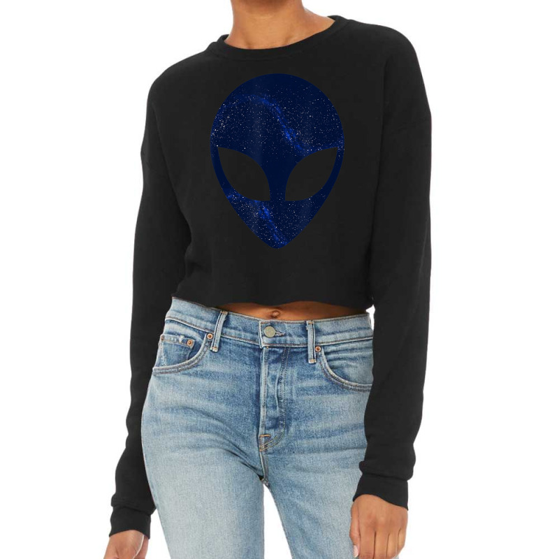 Alien Head Starry Night Sky Storm Area 51 Space Cropped Sweater by vucongha | Artistshot