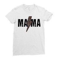 Mama Lightning Bolt Leopard Cheetah Print Mother Day Ladies Fitted T-shirt | Artistshot