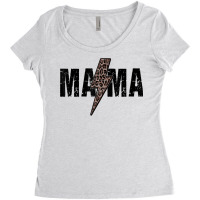 Mama Lightning Bolt Leopard Cheetah Print Mother Day Women's Triblend Scoop T-shirt | Artistshot