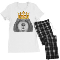 Otterhound Dog Wearing A Crown T Shirt Women's Pajamas Set | Artistshot