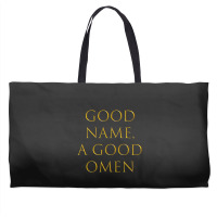 Latin Quote - Good Name, A Good Omen Weekender Totes | Artistshot