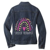 Make A Difference One Word At A Time, Slp Speech Therapist Ladies Denim Jacket | Artistshot