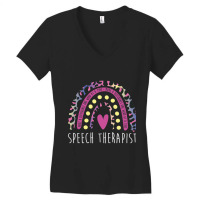 Make A Difference One Word At A Time, Slp Speech Therapist Women's V-neck T-shirt | Artistshot