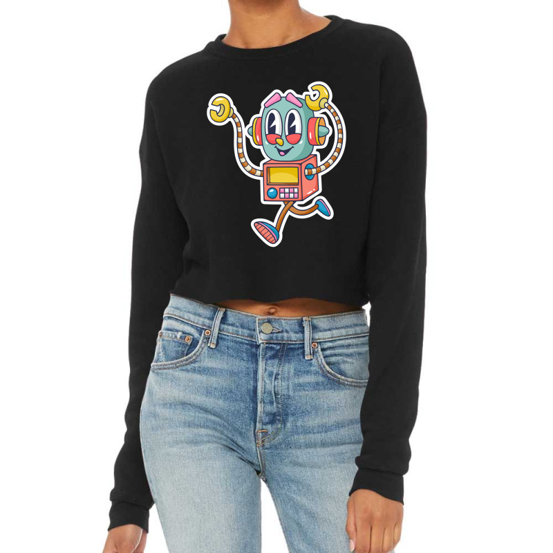 Robot Cartoon-jnxwo Cropped Sweater by brumfieldportillo7vlpq8 | Artistshot