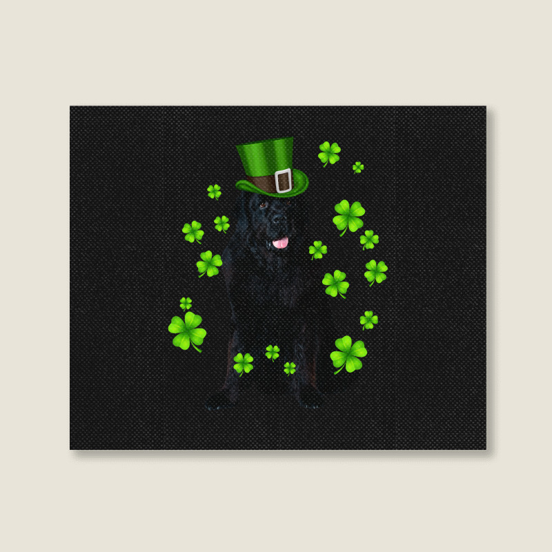 Dog Newfoundland St Patricks Day Puppy Animal Landscape Canvas Print | Artistshot