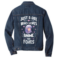 Just A Girl Who Loves Anime And Foxes Gift Women Men Denim Jacket | Artistshot