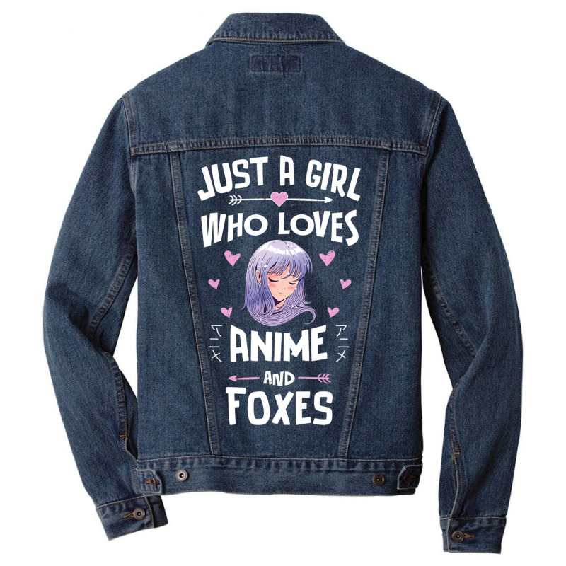 Just A Girl Who Loves Anime And Foxes Gift Women Men Denim Jacket by thangdinhsinhelf | Artistshot