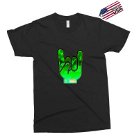 Rock Hand Gesture Space Green Rock N Roll Salute Exclusive T-shirt | Artistshot