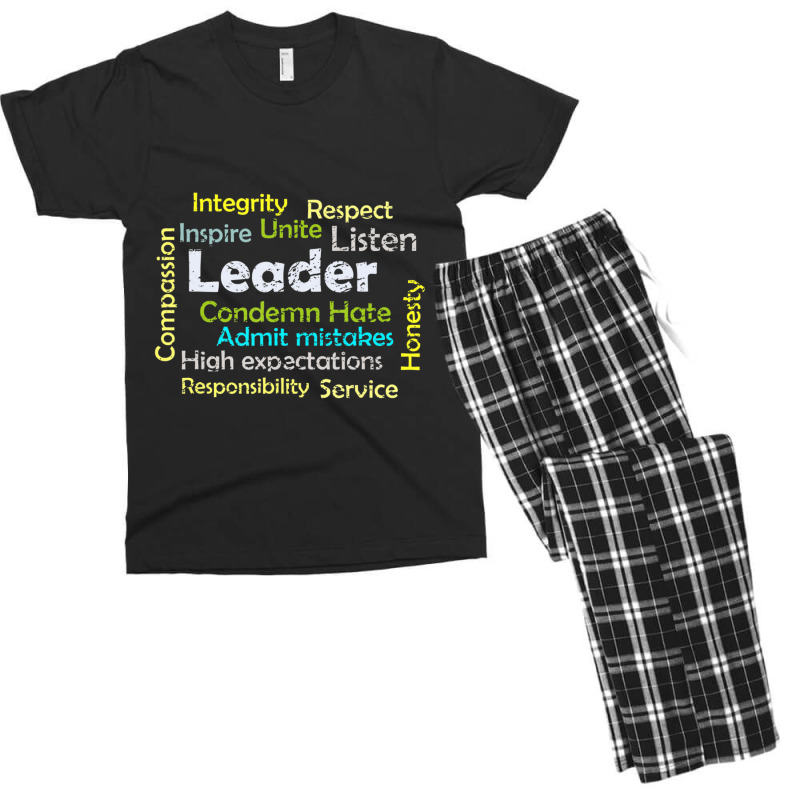 Leadership Inspire Unite And Condemn Hate Distressed Men's T-shirt Pajama Set | Artistshot