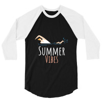 Simmer Vibes Swimming 3/4 Sleeve Shirt | Artistshot