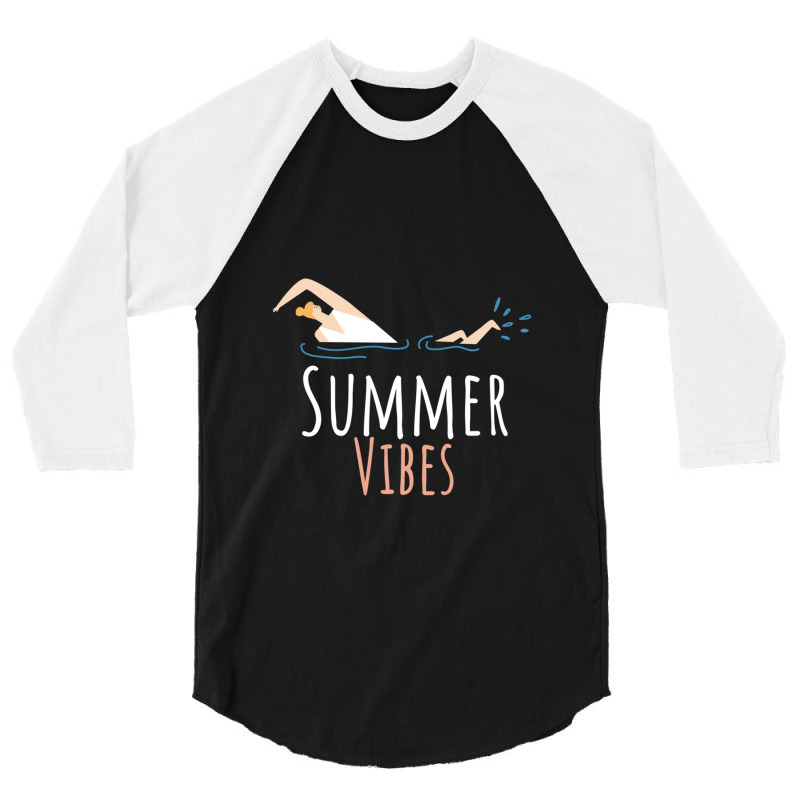 Simmer Vibes Swimming 3/4 Sleeve Shirt | Artistshot