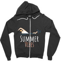 Simmer Vibes Swimming Zipper Hoodie | Artistshot