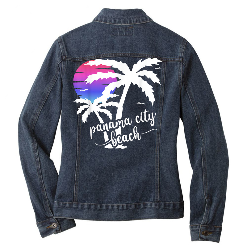 Panama City Beach Family Summer Vacation T Shirt Ladies Denim Jacket by cm-arts | Artistshot