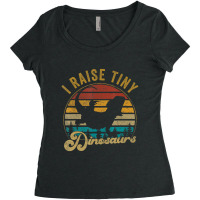 I Raise Tiny Dinosaur Vintage Retro 70s Bearded Dragon Women's Triblend Scoop T-shirt | Artistshot