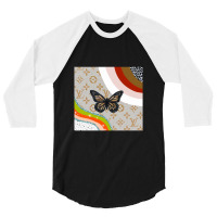 Butterflies Black Collor Butterfly 3/4 Sleeve Shirt | Artistshot