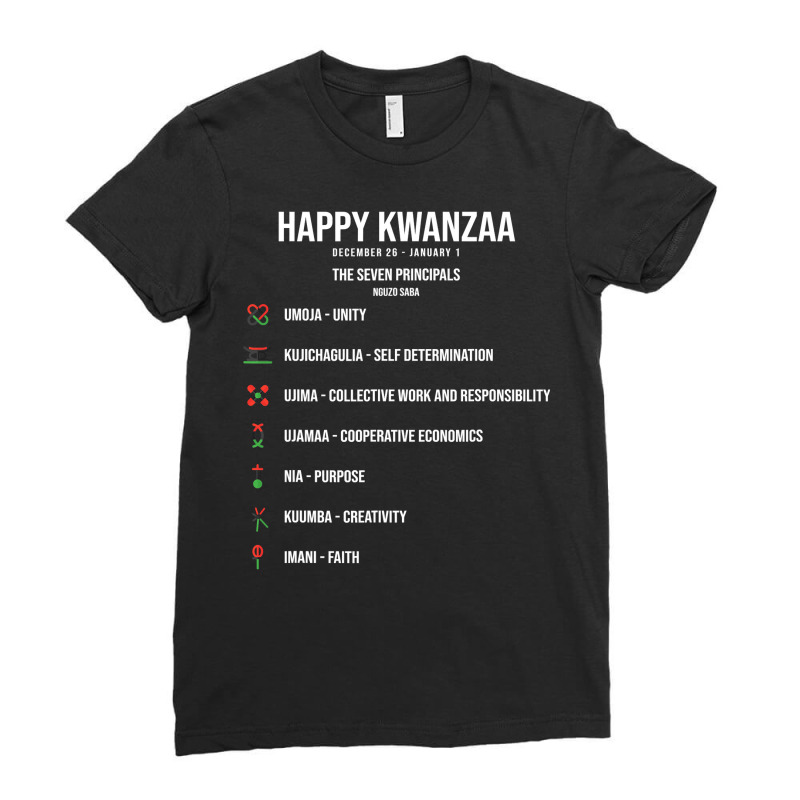 Seven Principles Of Kwanzaa Celebration   Happy Kwanzaa T Shirt Ladies Fitted T-Shirt by MleczynskiShae | Artistshot