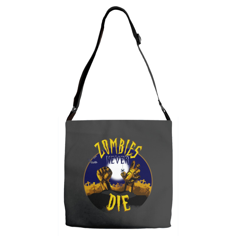 Zombies Never Die Graveyard Zombie Hands Halloween Adjustable Strap Totes | Artistshot