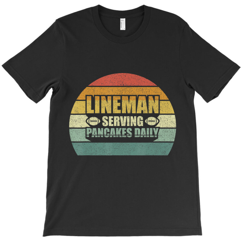 Retro Football Lineman Serving Pancakes Daily Vintage T-shirt | Artistshot