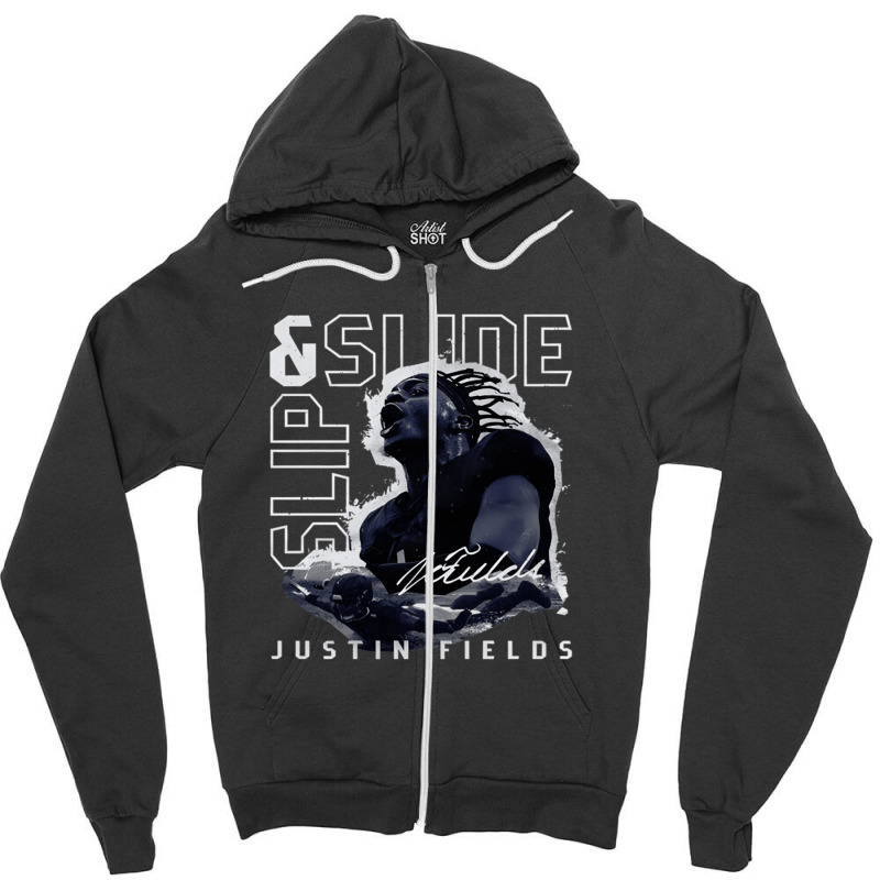 Justin Fields Slip And Slide Zipper Hoodie | Artistshot