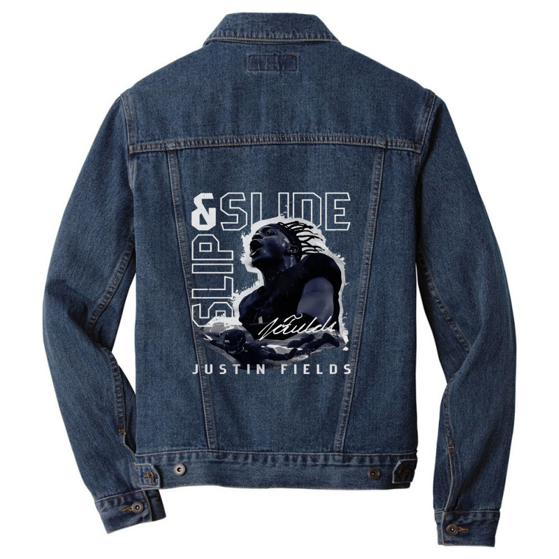 Justin Fields Slip And Slide Men Denim Jacket | Artistshot