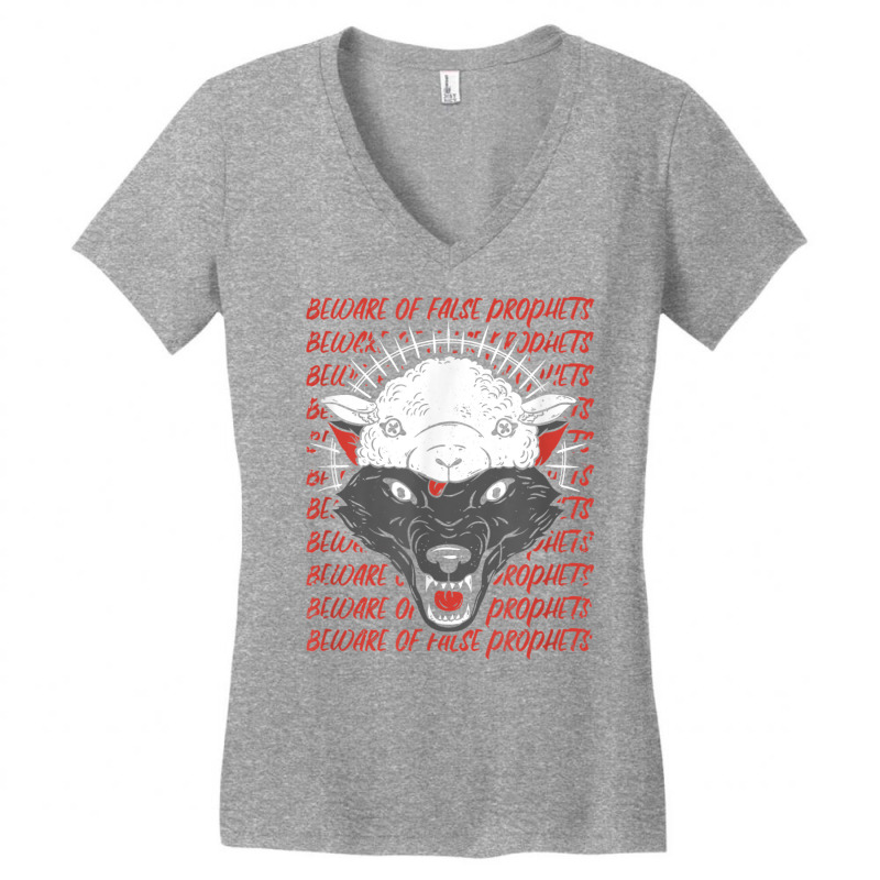 Wolf In Sheep's Clothing Beware False Prophets T Shirt Women's V-Neck T-Shirt by cm-arts | Artistshot