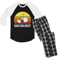 Retro Garlic Vintage Garlicologist Men's 3/4 Sleeve Pajama Set | Artistshot