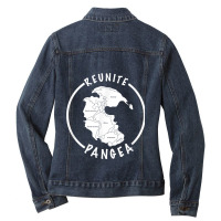 Reunite Pangea Funny Geology T-shirt For Geologist Ladies Denim Jacket | Artistshot