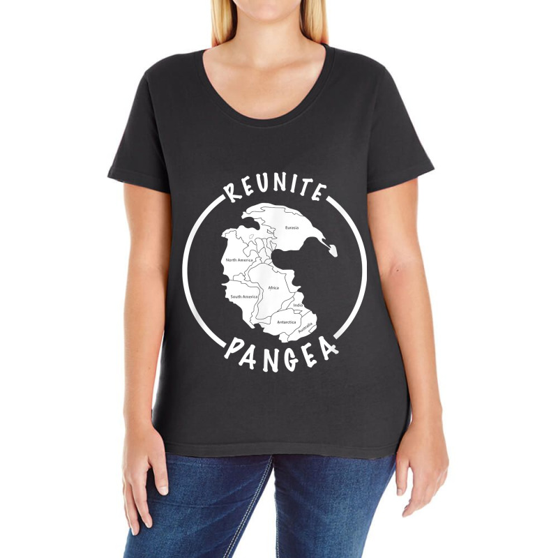 Reunite Pangea Funny Geology T-shirt For Geologist Ladies Curvy T-Shirt by cm-arts | Artistshot