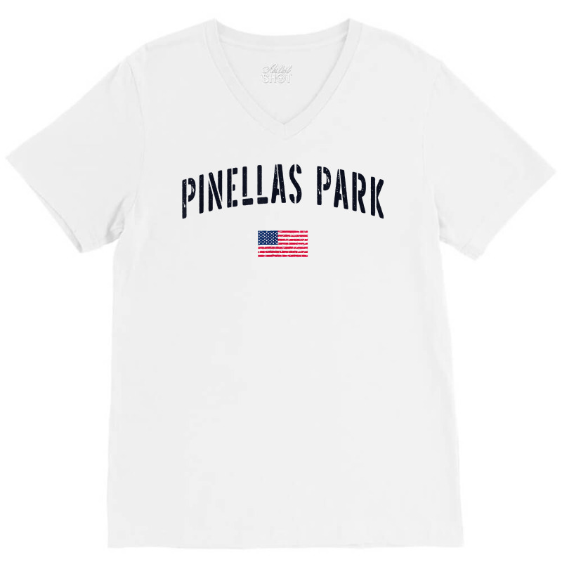 Patriotic Usa Flag Stencil Pinellas Park Fl T Shirt V-neck Tee | Artistshot