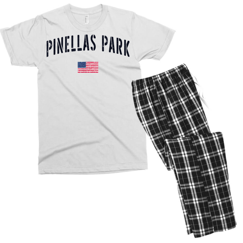 Patriotic Usa Flag Stencil Pinellas Park Fl T Shirt Men's T-shirt Pajama Set | Artistshot