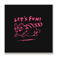 Let's Fun! Pink Metal Print Square | Artistshot