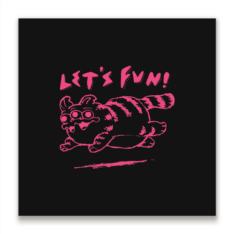 Let's Fun! Pink Metal Print Square | Artistshot