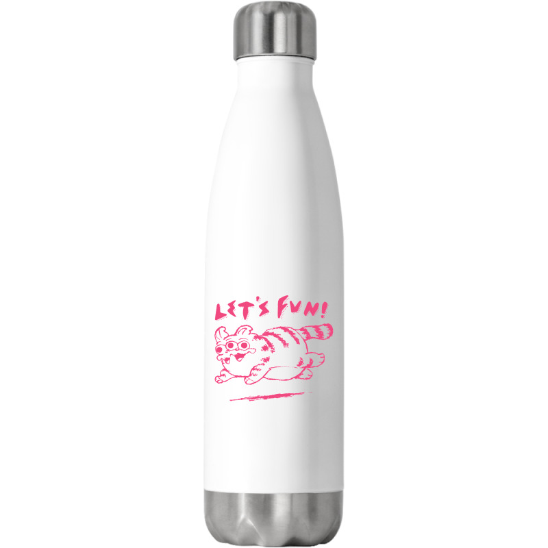 Let's Fun! Pink Stainless Steel Water Bottle | Artistshot