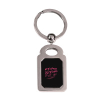 Let's Fun! Pink Silver Rectangle Keychain | Artistshot