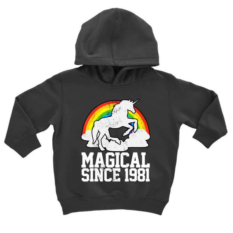 Funny Unicorn Vintage Magical Toddler Hoodie by Fortuner | Artistshot