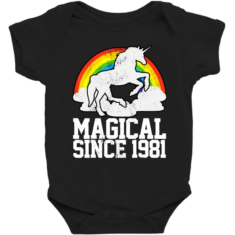 Funny Unicorn Vintage Magical Baby Bodysuit by Fortuner | Artistshot