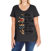 Life Is Just Better When I'm With My Mechanic Skull Ladies Curvy T-shirt | Artistshot