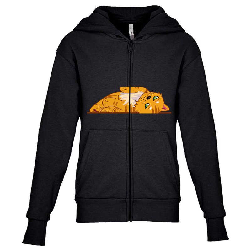 Lying Down Orange Cat Youth Zipper Hoodie | Artistshot