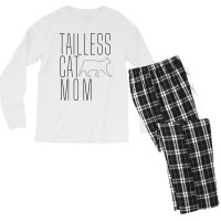 Tailless Cat Mom Bobtail Manx No Tail Cat Owner Lover T Shirt Men's Long Sleeve Pajama Set | Artistshot