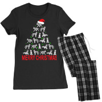 Merry Christmas Tree Siberian Husky T Shirt Women's Pajamas Set | Artistshot